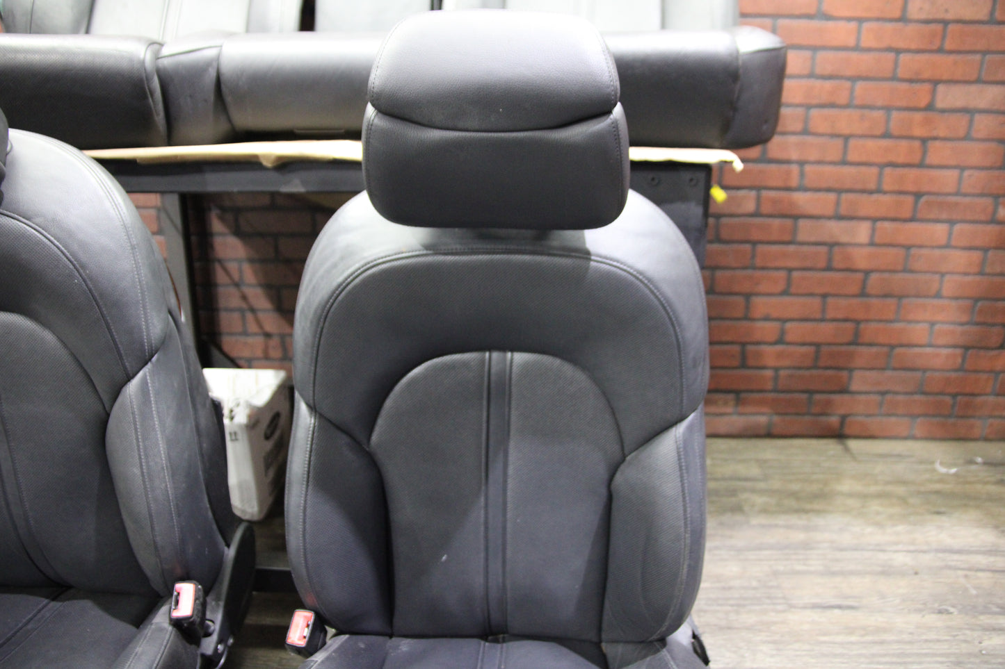 2011-2018 AUDI A8 QUATTRO FRONT & REAR BLACK LEATHER SEAT FULL SET BLACK