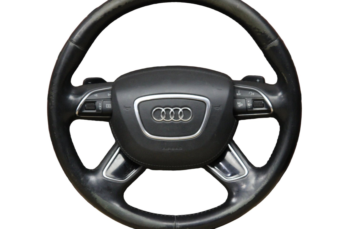 11-18 Audi A8 S8 D4 Leather Heated Steering Wheel 4H0 419 091A E OEM Set 159k