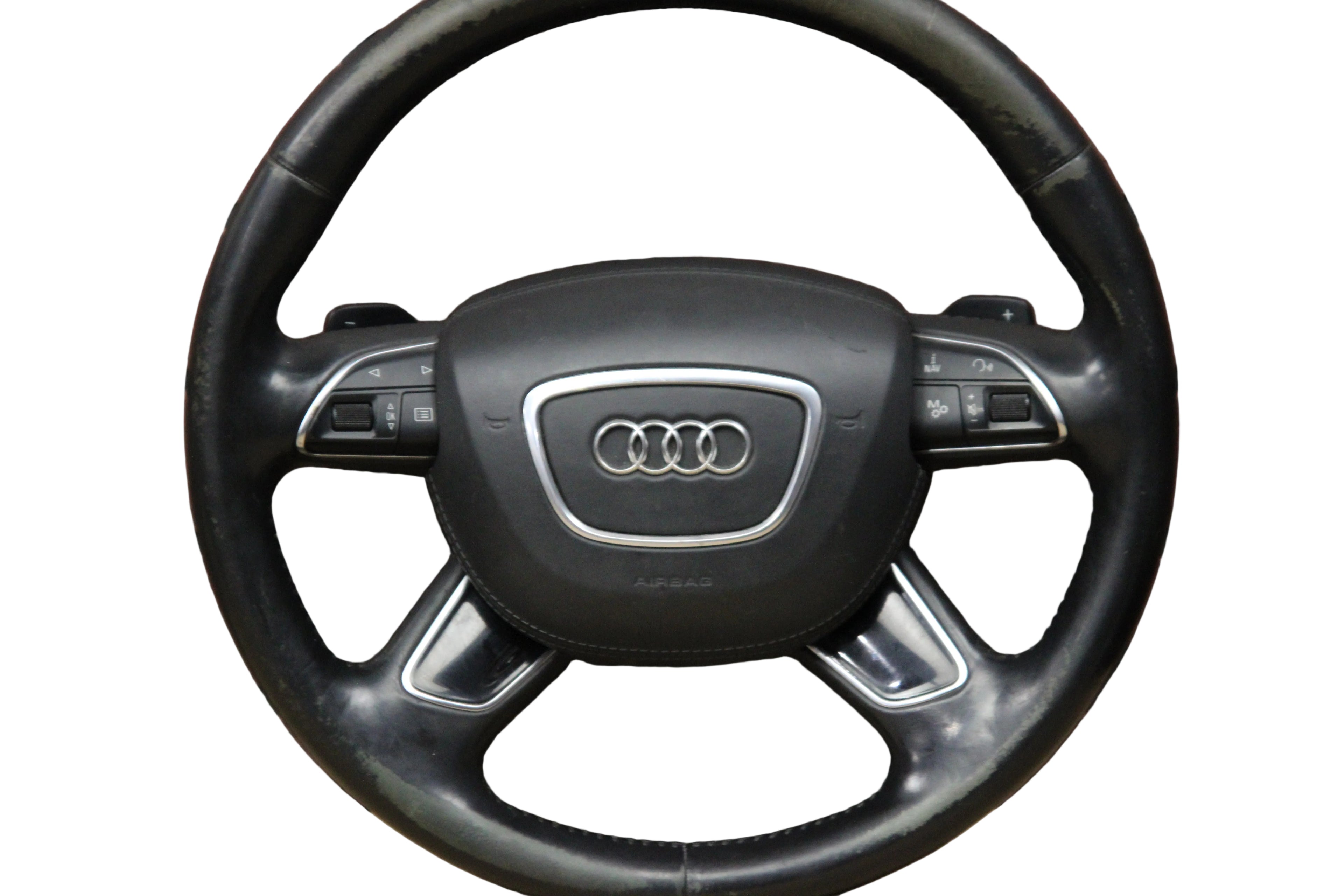 11-18 Audi A8 S8 D4 Leather Heated Steering Wheel 4H0 419 091A E OEM Set 159k