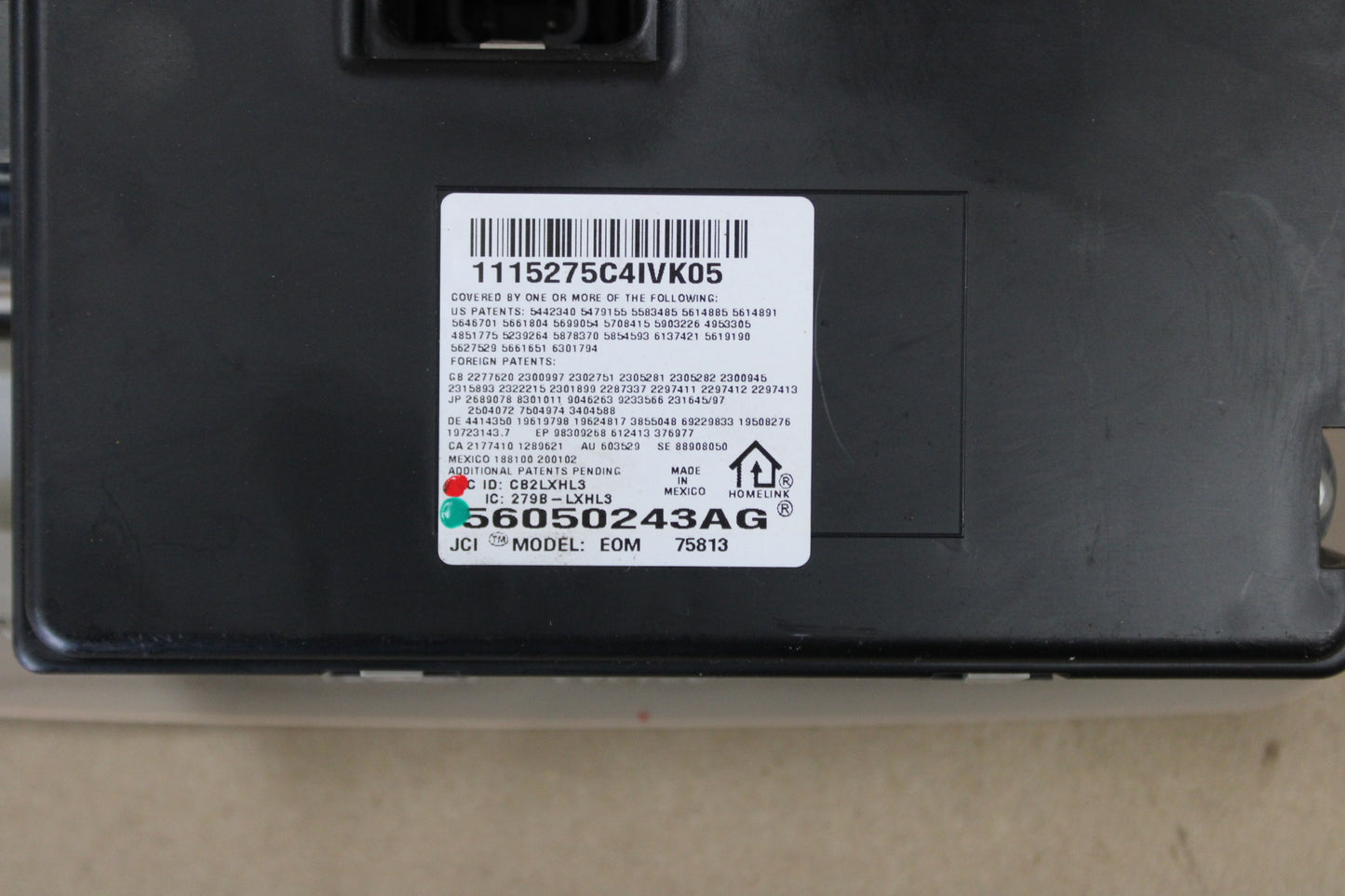 05-07 Chrysler 300C Charger Magnum Jeep SRT-8 Overhead Console Sunroof Control