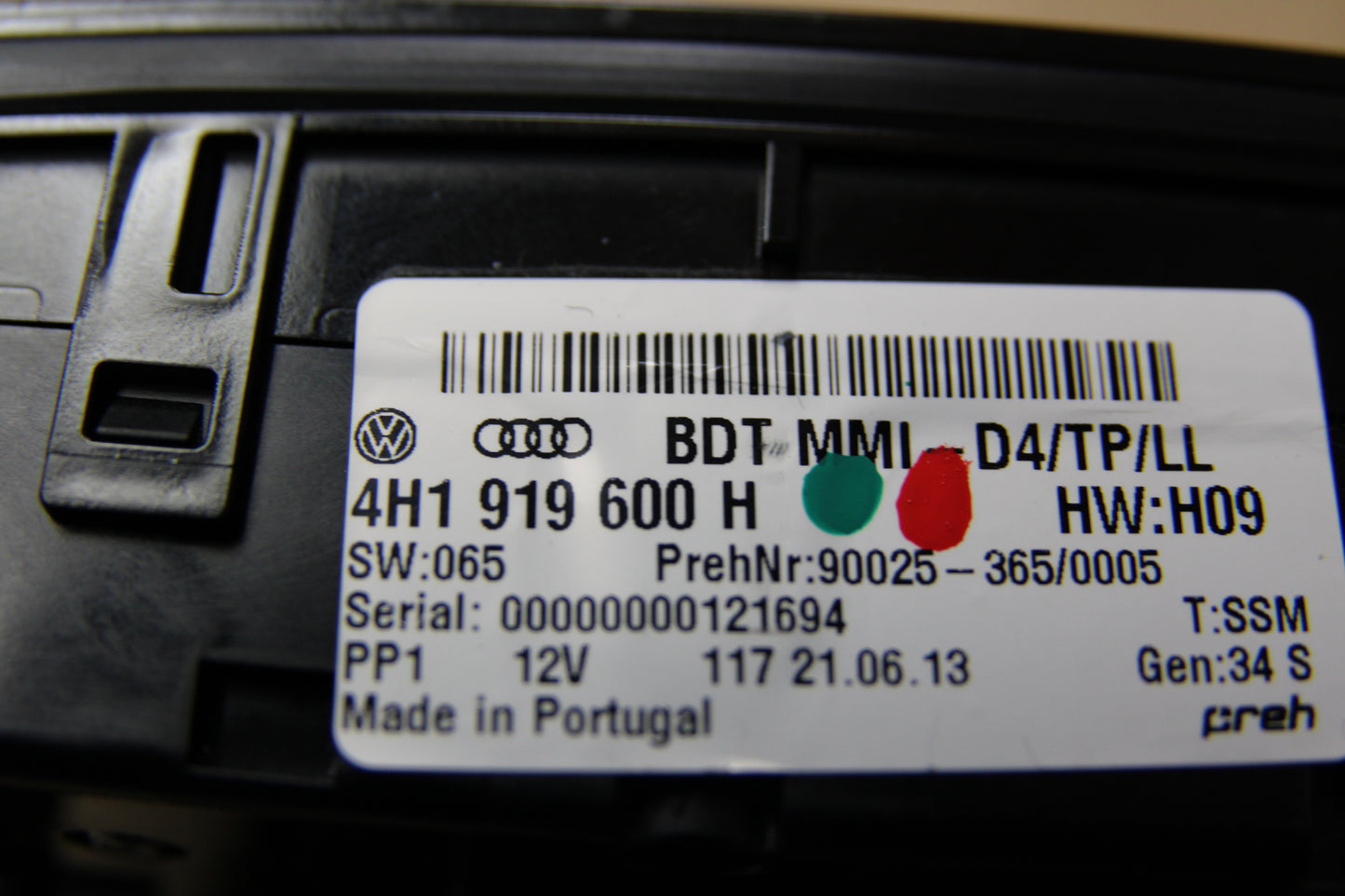 11-18 AUDI A8L S8 MMI RADIO MULTIMEDIA CONTROL PANEL SWITCH OEM 4H1 919 600 H