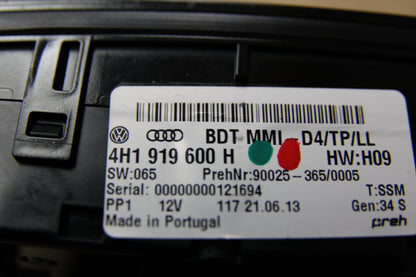 11-18 AUDI A8L S8 MMI RADIO MULTIMEDIA CONTROL PANEL SWITCH OEM 4H1 919 600 H