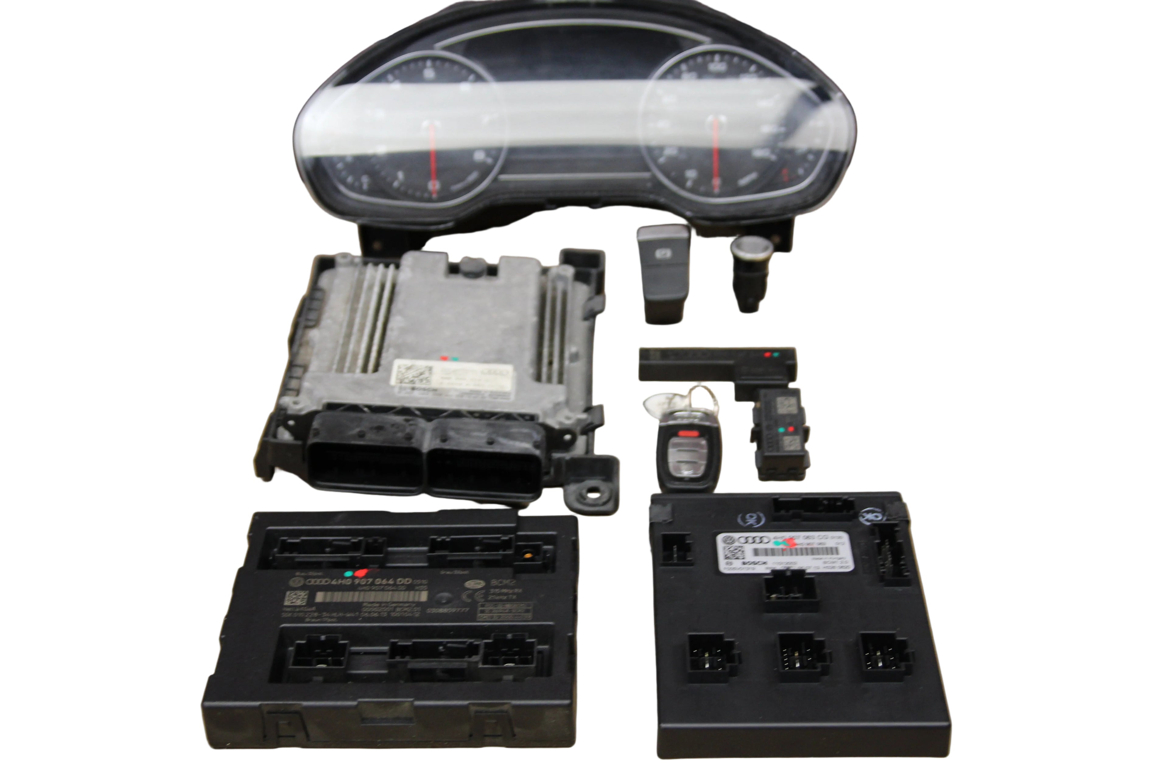 2014 AUDI A8 QUATTRO ECU KEY BCM IGNITION SWITCH LOCK MODULE COMPLETE SET