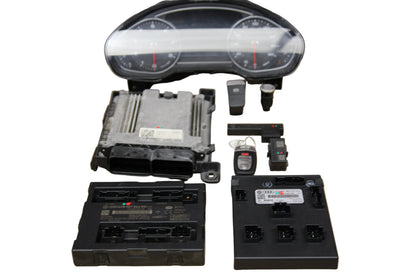 2014 AUDI A8 QUATTRO ECU KEY BCM IGNITION SWITCH LOCK MODULE COMPLETE SET