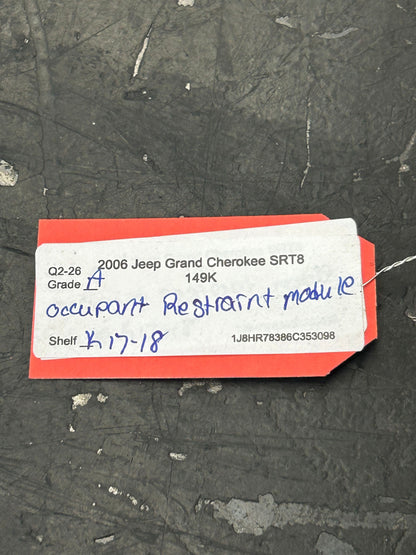 2006 Jeep Grand Cherokee SRT8 Occupant Restraint Module OEM 05030716AA