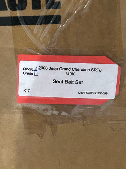 2006-2010 JEEP GRAND CHEROKEE SRT8 OEM FRONT REAR LEFT RIGHT SEAT BELT SET