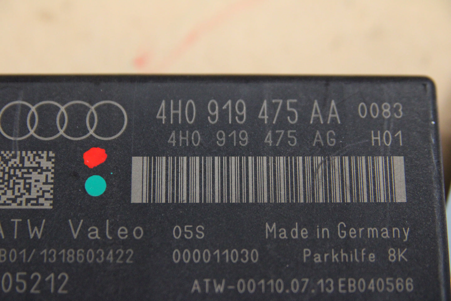2013-2018 AUDI A8L PARKING ASSISTANT CONTROL MODULE OEM 4H0 919 475 AA