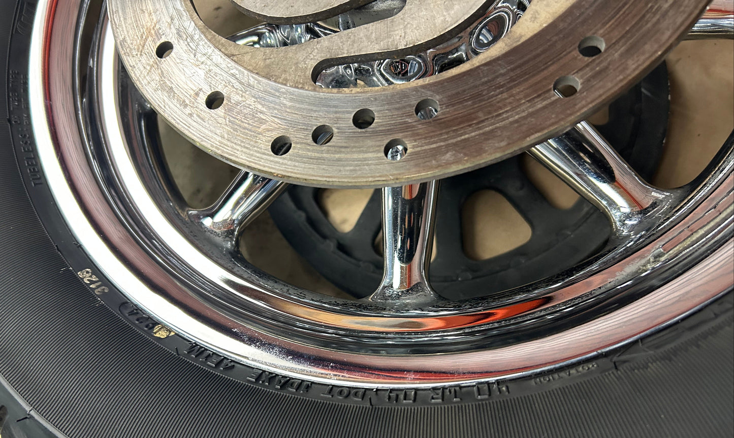 Harley Davidson OEM 2013 Heritage Softail Rear Chrome 9 Spoke Wagon Wheel