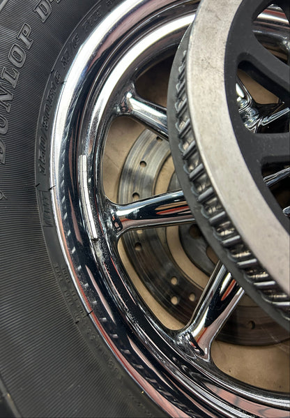 Harley Davidson OEM 2013 Heritage Softail Rear Chrome 9 Spoke Wagon Wheel