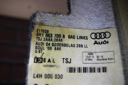 2011-2014 AUDI A8L FRONT DRIVER LEFT SIDE FLOOR CARPET MAT LINER COVER OEM