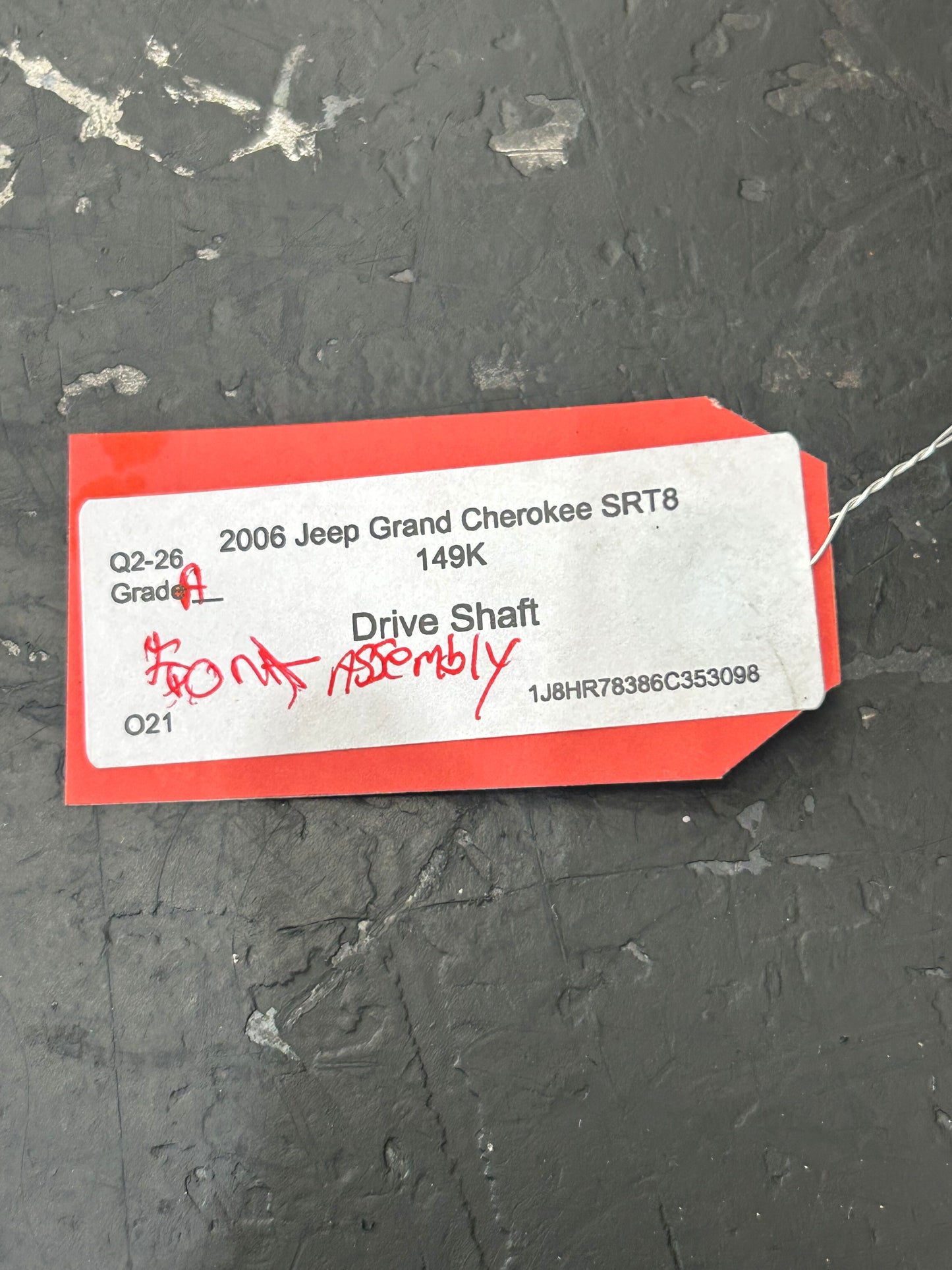 2005-2006 Jeep Grand Cherokee Front Drive Shaft OEM 52105758AE 149k Miles