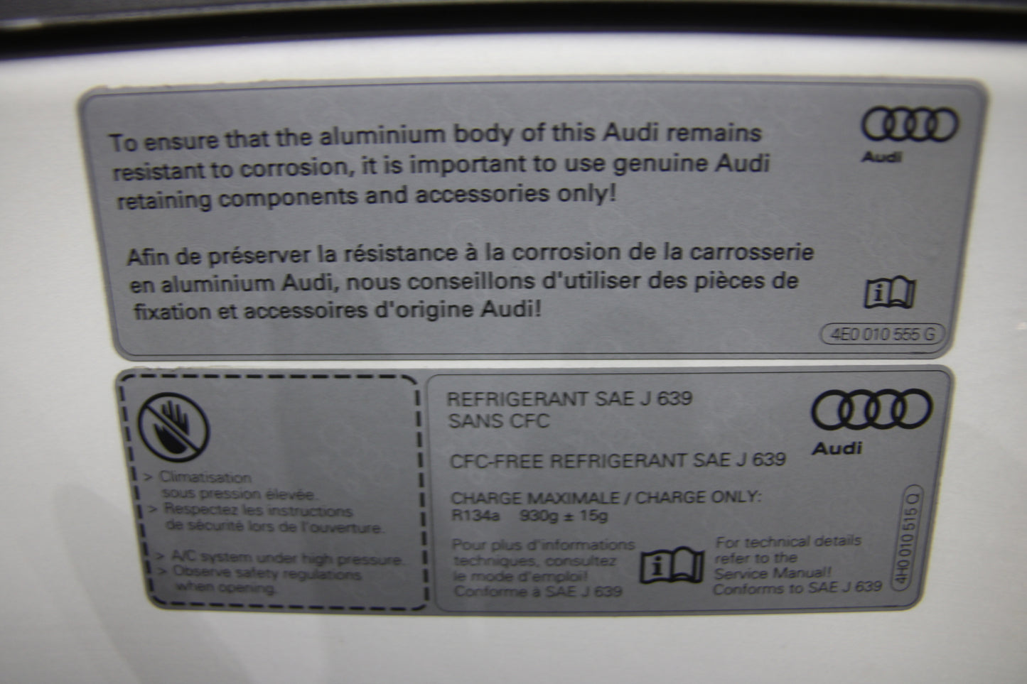 2011 - 2014 AUDI A8 A8L S8 FRONT HOOD BONNET PANEL ASSEMBLY OEM WHITE