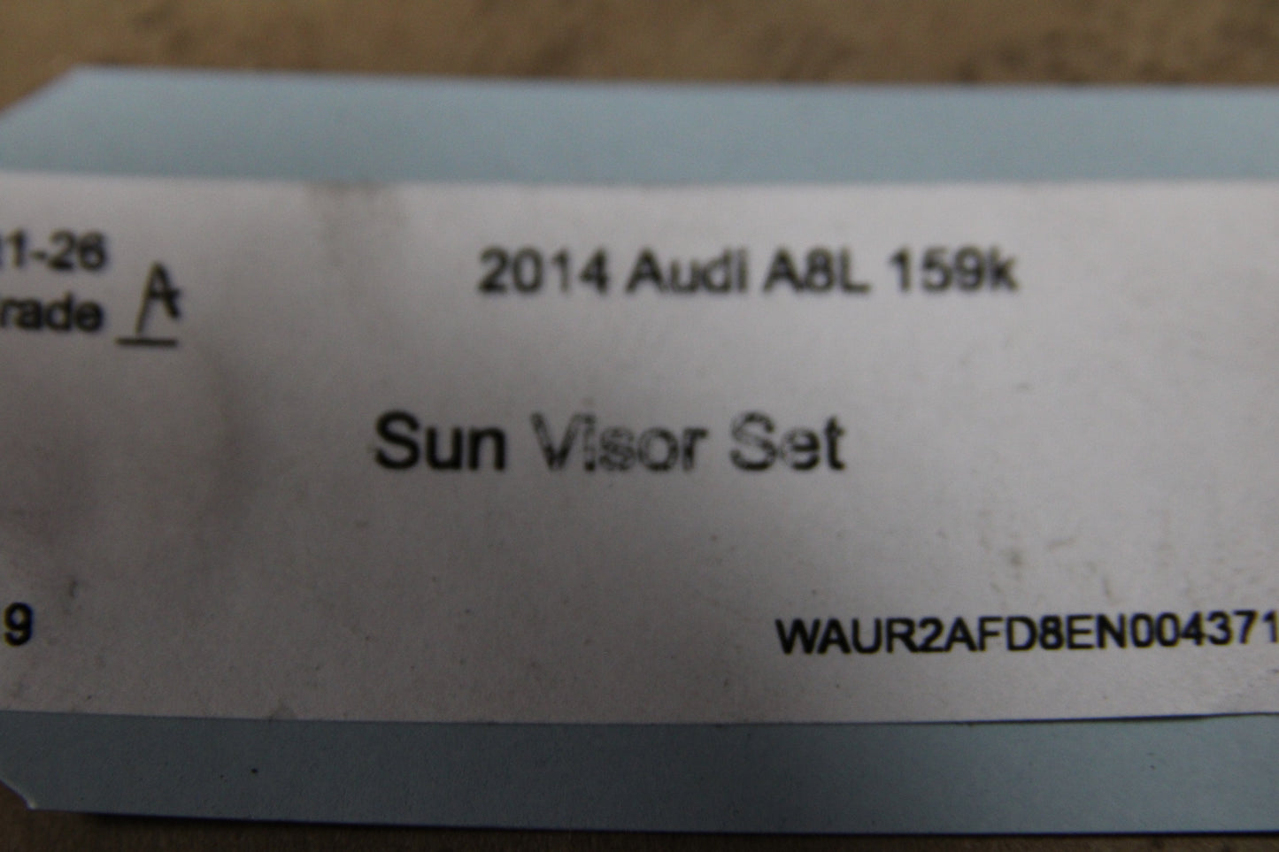 2011-2018 AUDI A8 QUATTRO RIGHT LEFT SIDE SUN VISOR SHADE OEM BLACK SET