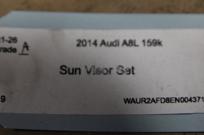 2011-2018 AUDI A8 QUATTRO RIGHT LEFT SIDE SUN VISOR SHADE OEM BLACK SET