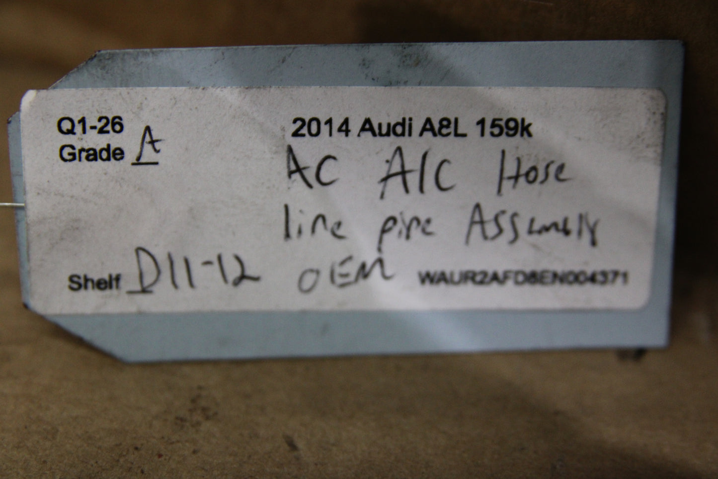2011-2018 Audi A8 Quattro S8 AC A/C Tube With A/C Lines Attached 4H0260712H OEM