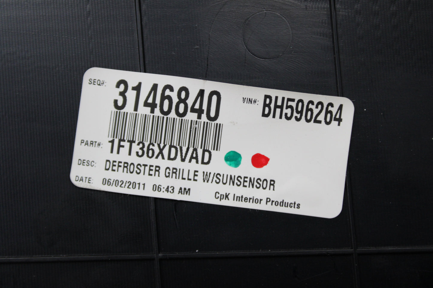 2008-14 Challenger OEM Dash Windshield Defroster Grille Cover Panel 1FT36XDVAD