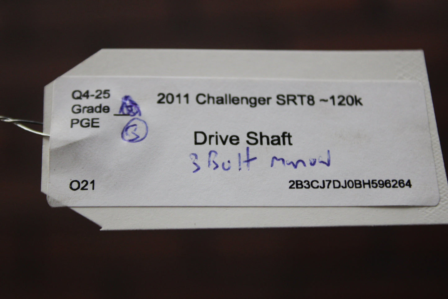 11-14 CHALLENGER SRT8 OEM MANUAL DRIVE SHAFT TRAIN LINE 05038545AA