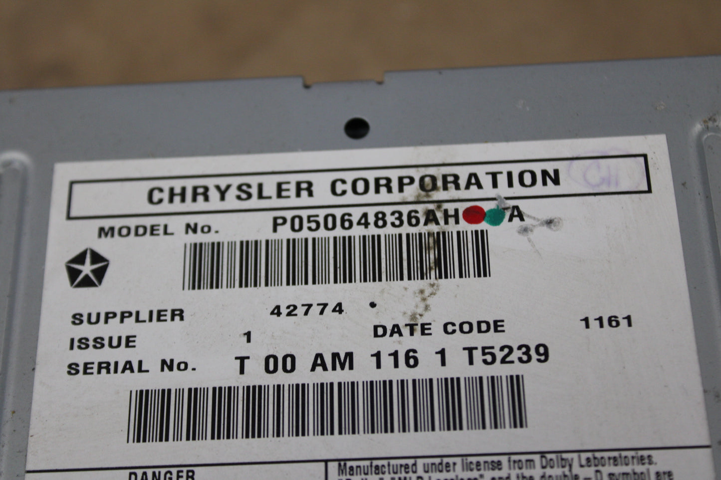 2011-17 Jeep Dodge Chrysler Navigation Radio GPS DVD Sirius OEM 05064836AH