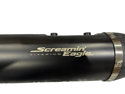 Harley Davidson OEM Carbon Fiber Titanium CVO Mufflers 64901354 & 64901355