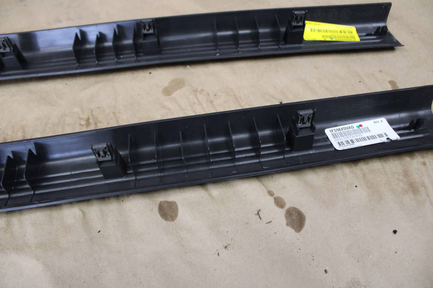 2008-14 Dodge Challenger Black Scuff Plate Set OEM 1FS98XDVAD 1FS99XDVAD