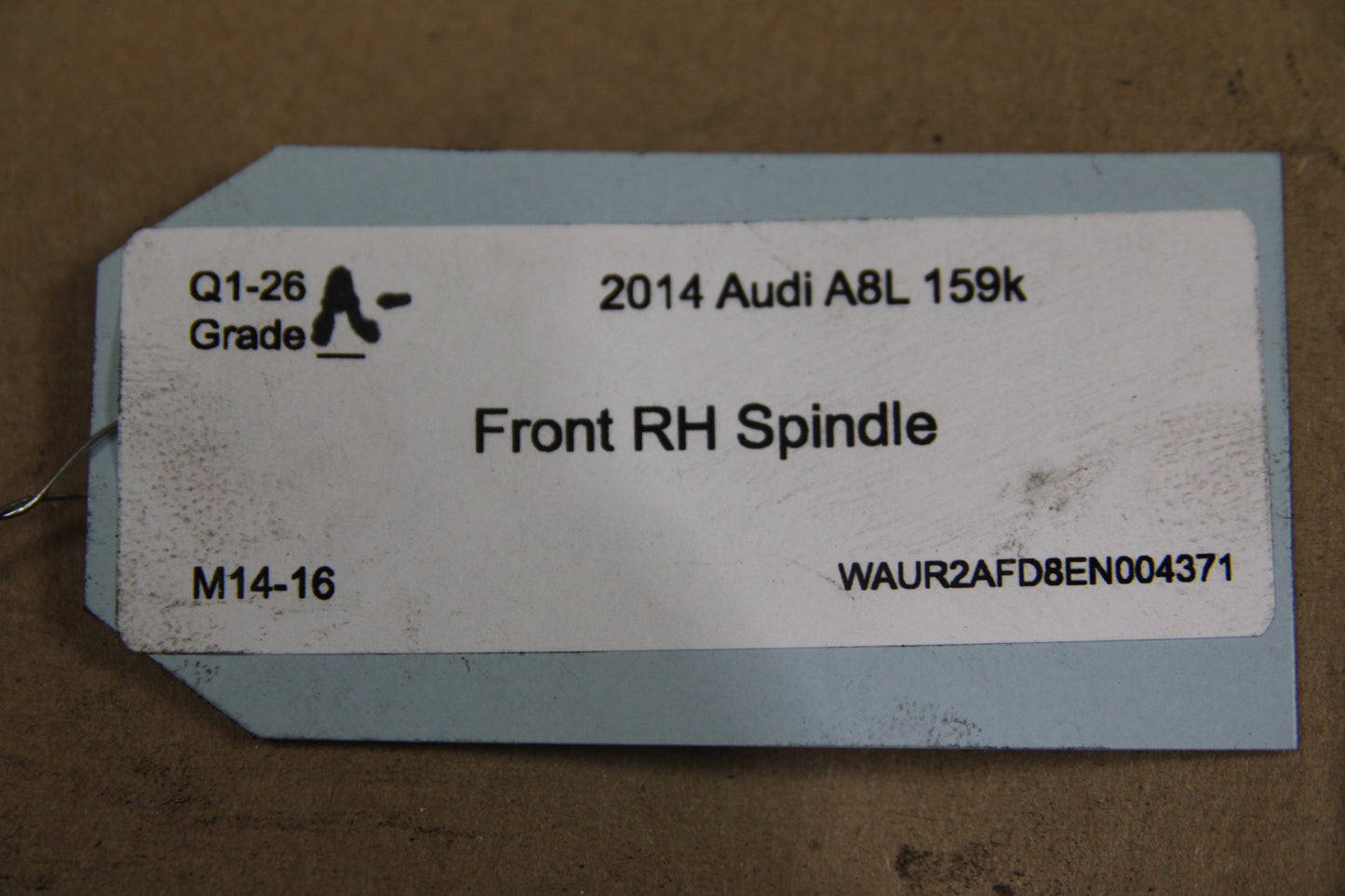 11-14 Audi A8 Quattro Front Passenger RH Side Spindle Knuckle OEM 4H0 407 242 M