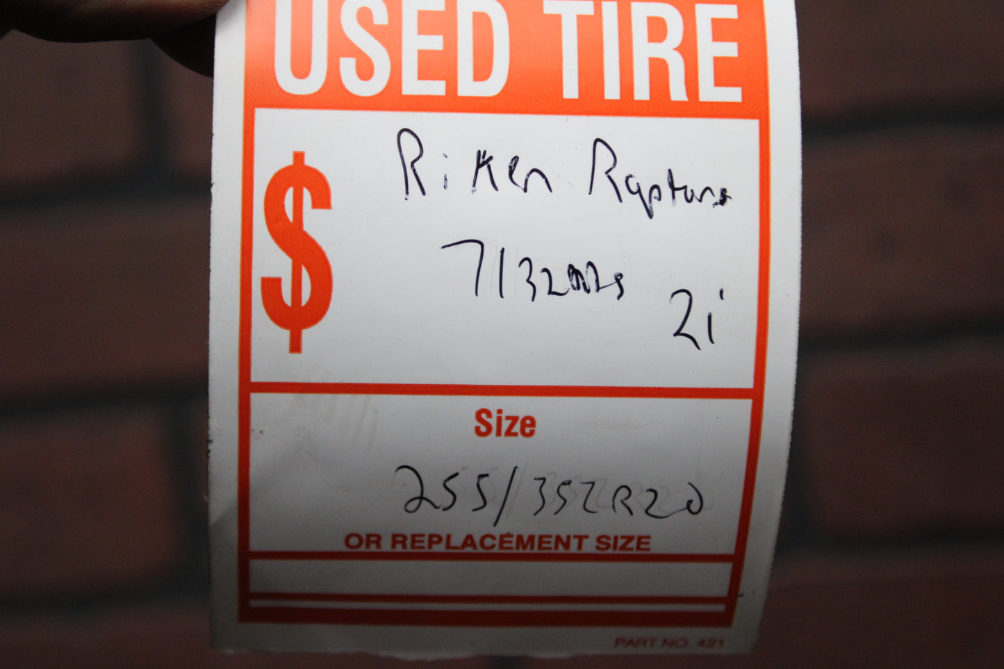 Used Tire Set Riken Raptor ZR A/S 255/35ZR20 93W M+S 7/32"