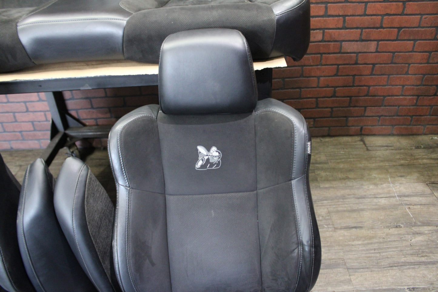 2015-2023 Dodge Charger Scat Pack Front & Rear Black Leather Suede Seat Set OEM