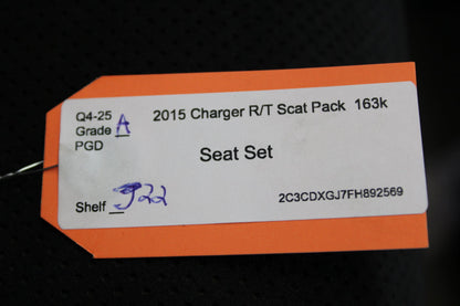 2015-2023 Dodge Charger Scat Pack Front & Rear Black Leather Suede Seat Set OEM