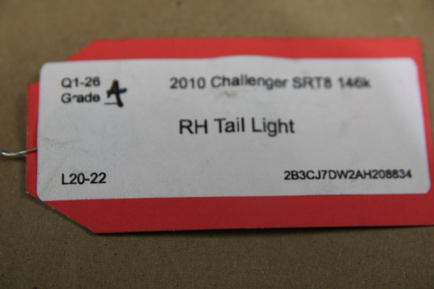 2008-2014 DODGE CHALLENGER PASSENGER RH SIDE REAR BRAKE TAIL LIGHT LAMP OEM