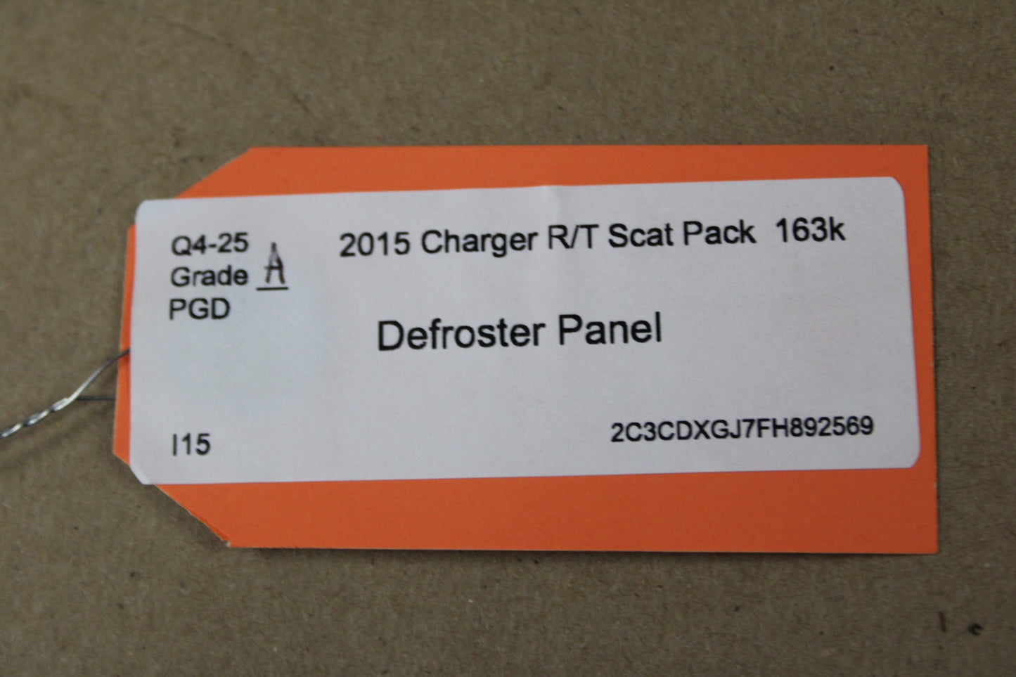 2011 DODGE CHARGER INTERIOR DASH WINDSHIELD DEFROSTER PANEL OEM