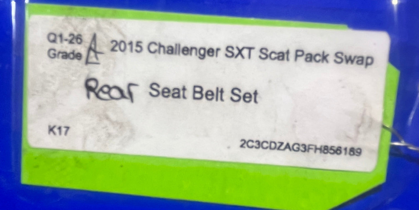 2015-2023 Dodge Challenger One Front Seatbelt and Rear Seat Belt Set 1sg58dx9ag
