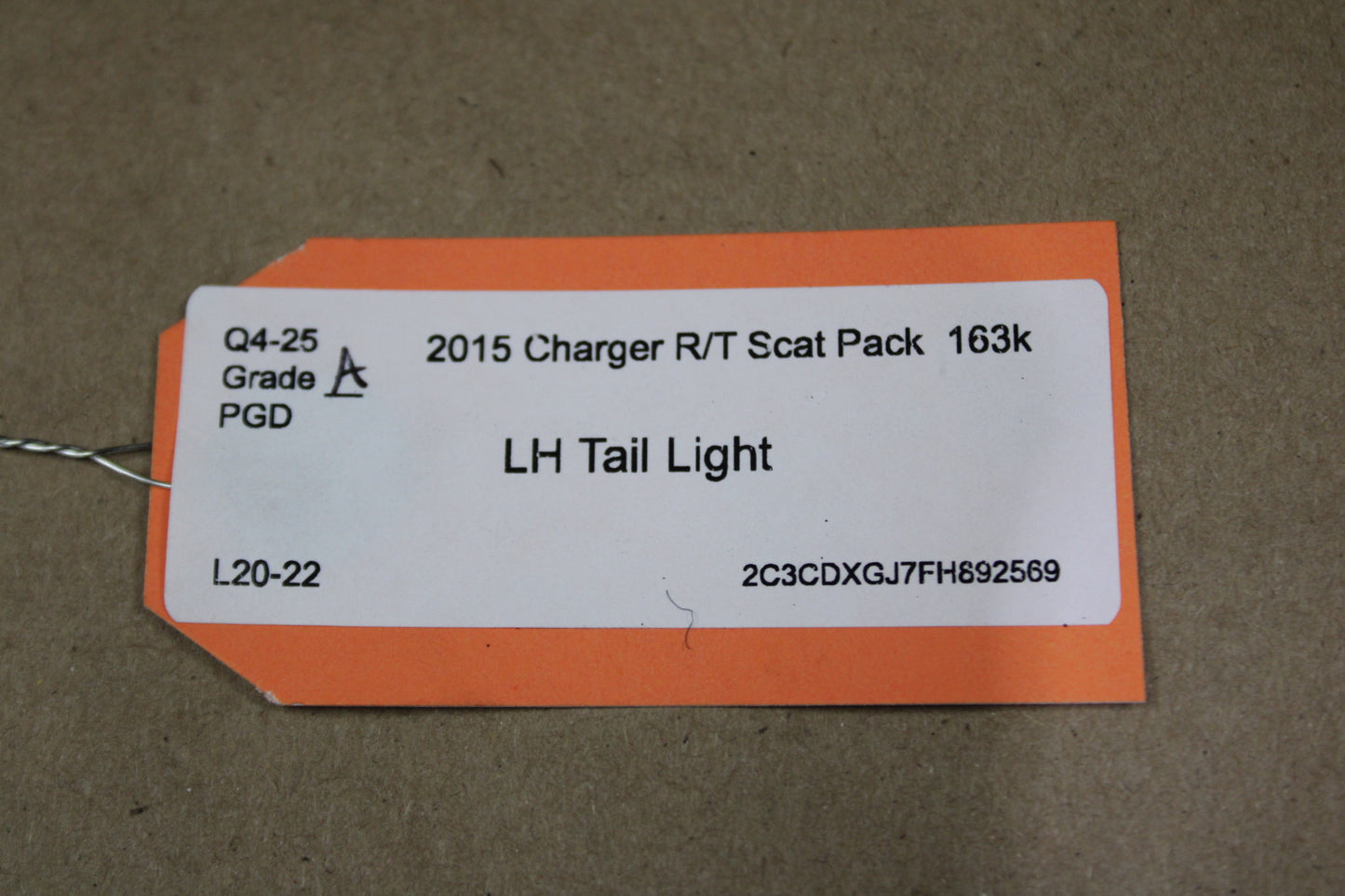 15-23 Dodge Charger Scat Pack Rear Stop Brake Tail Light Lamp OEM Mopar Smoked