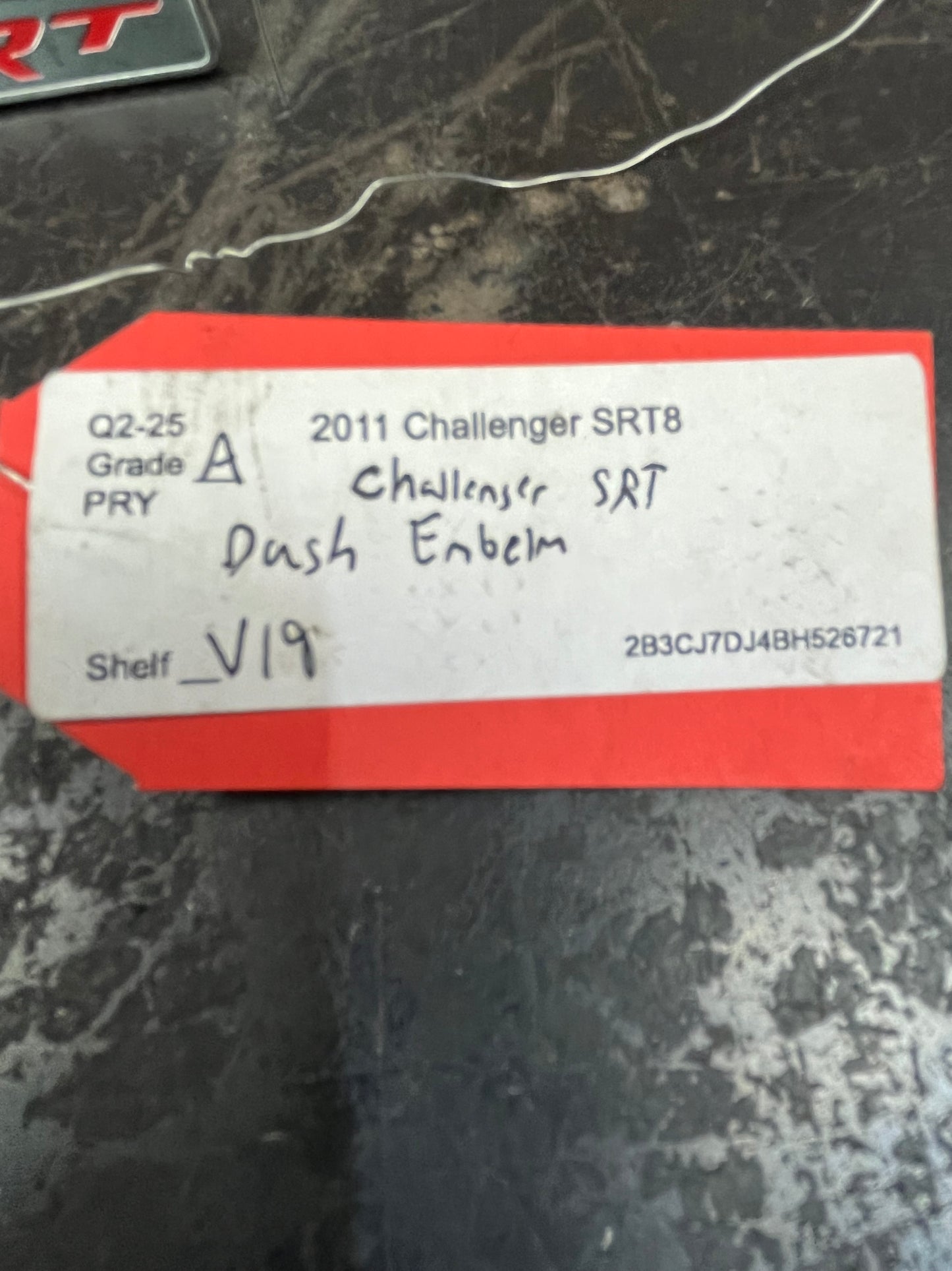 2008-2014 Dodge Challenger SRT Dash Instrument Panel Plaque Nameplate Emblem OEM