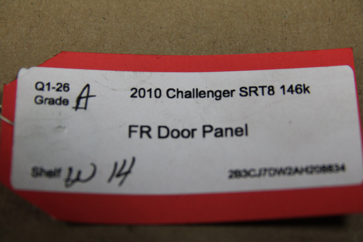 10-11 Dodge Challenger SRT8 Interior Front Passenger RH Door Panel 1FU101DVAL