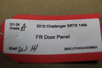 10-11 Dodge Challenger SRT8 Interior Front Passenger RH Door Panel 1FU101DVAL