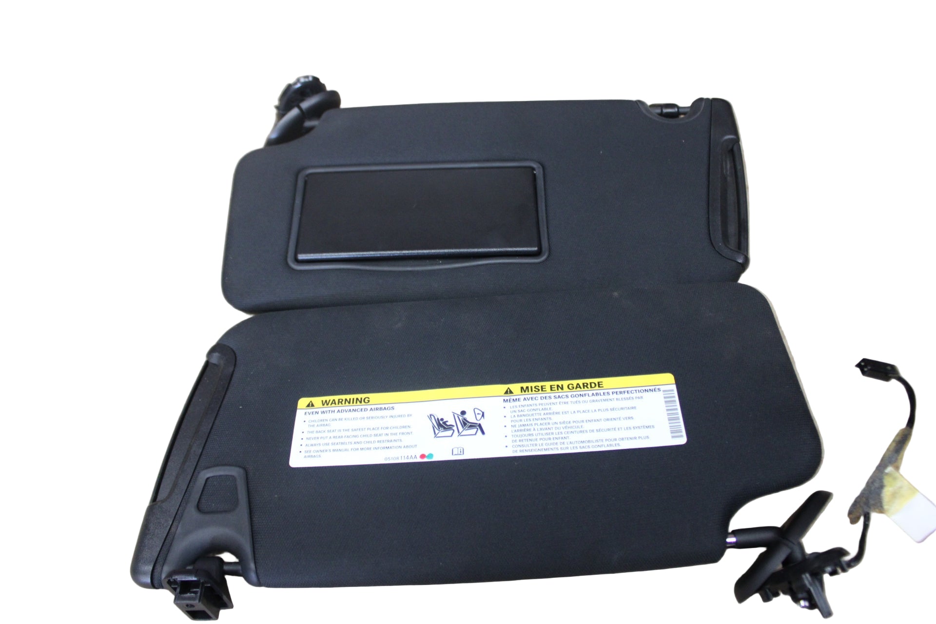14-23 Dodge Charger LH RH Sunvisor Sun Visor Shade Set Pair Black OEM