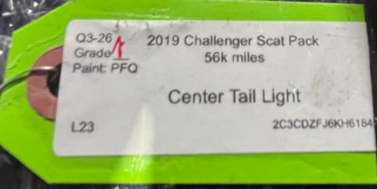 2015-2023 DODGE CHALLENGER TRUNK CENTER TAIL LIGHT LAMP ASSEMBLY SATIN BLACK OEM