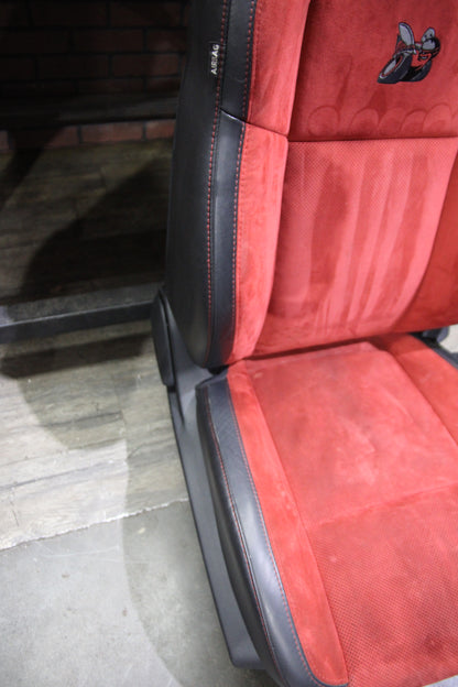 15-23 OEM SRT Challenger Scat Pack Red Alcantara Leather Seat Set Front Rear
