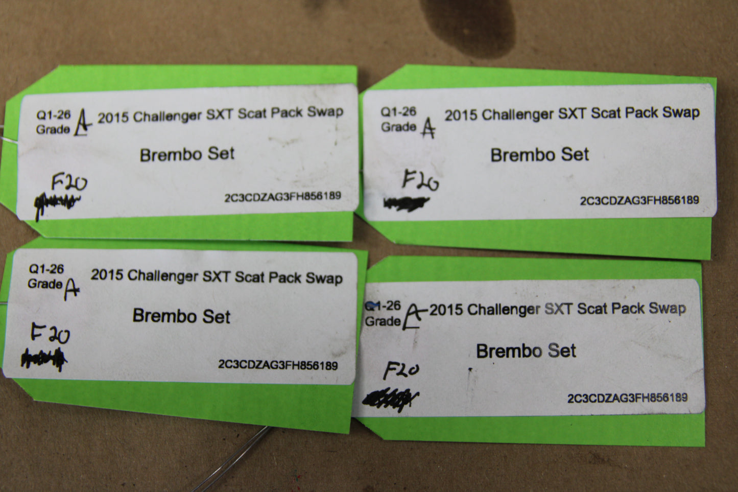 15-23 Dodge Challenger Charger 6 Piston Brembo Brake Calipers Set Painted BLUE