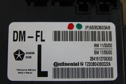 13-19 Mopar Dodge Challenger Viper Front Driver LH Door Module 68353603AB OEM