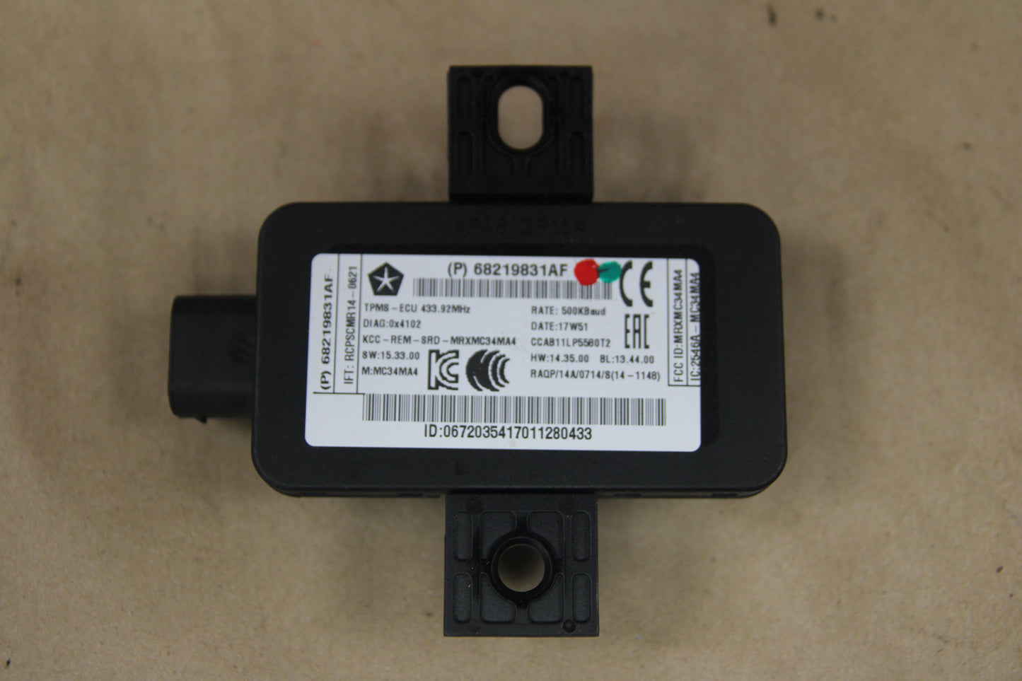 14-21 Mopar Dodge Jeep Chrysler TPMS Tire Pressure Monitoring Module 68219831AF
