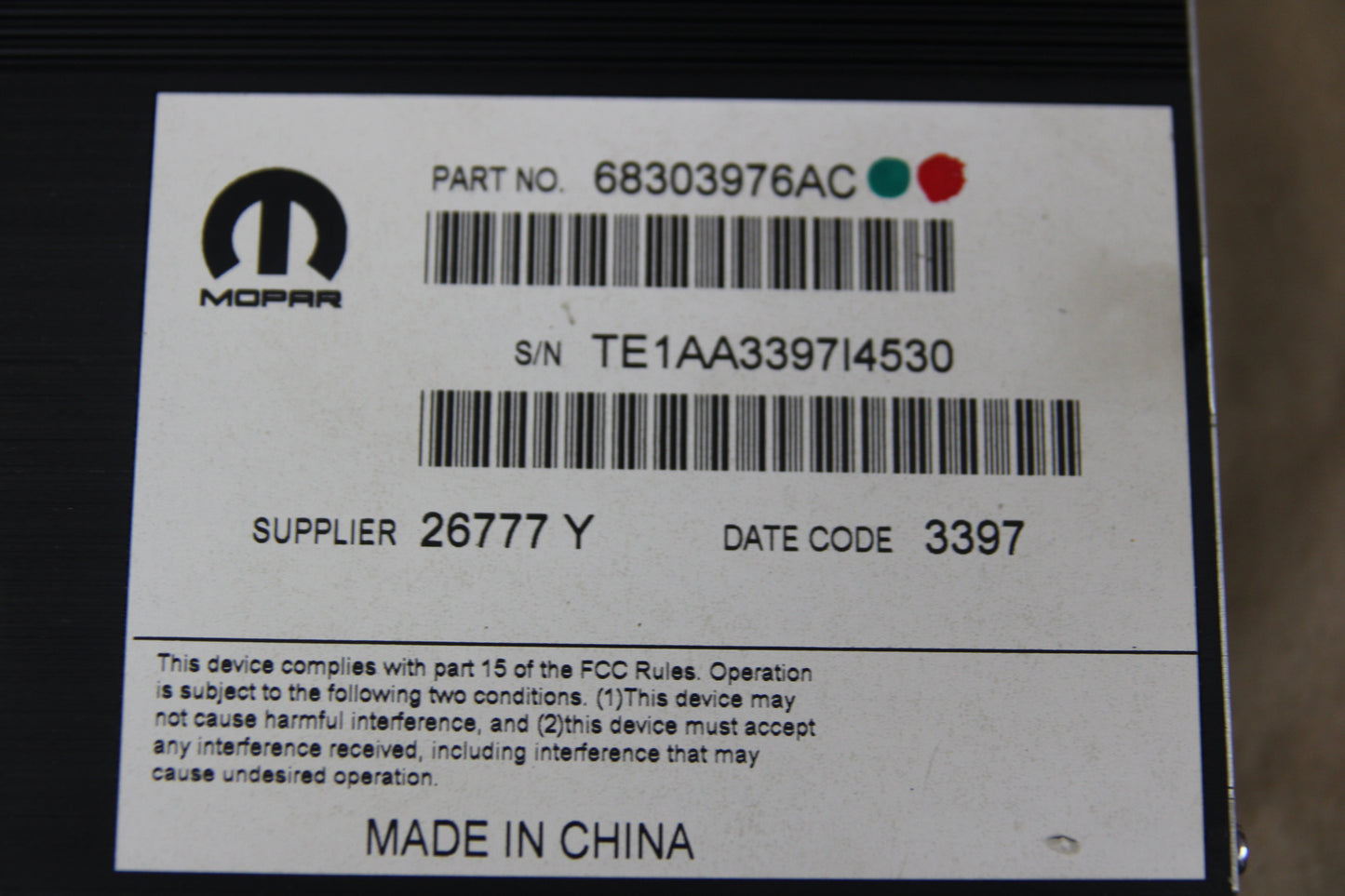 2016-2023 CHARGER CHALLENGER 300 506 WATT STEREO AUDIO RADIO AMPLIFIER OEM