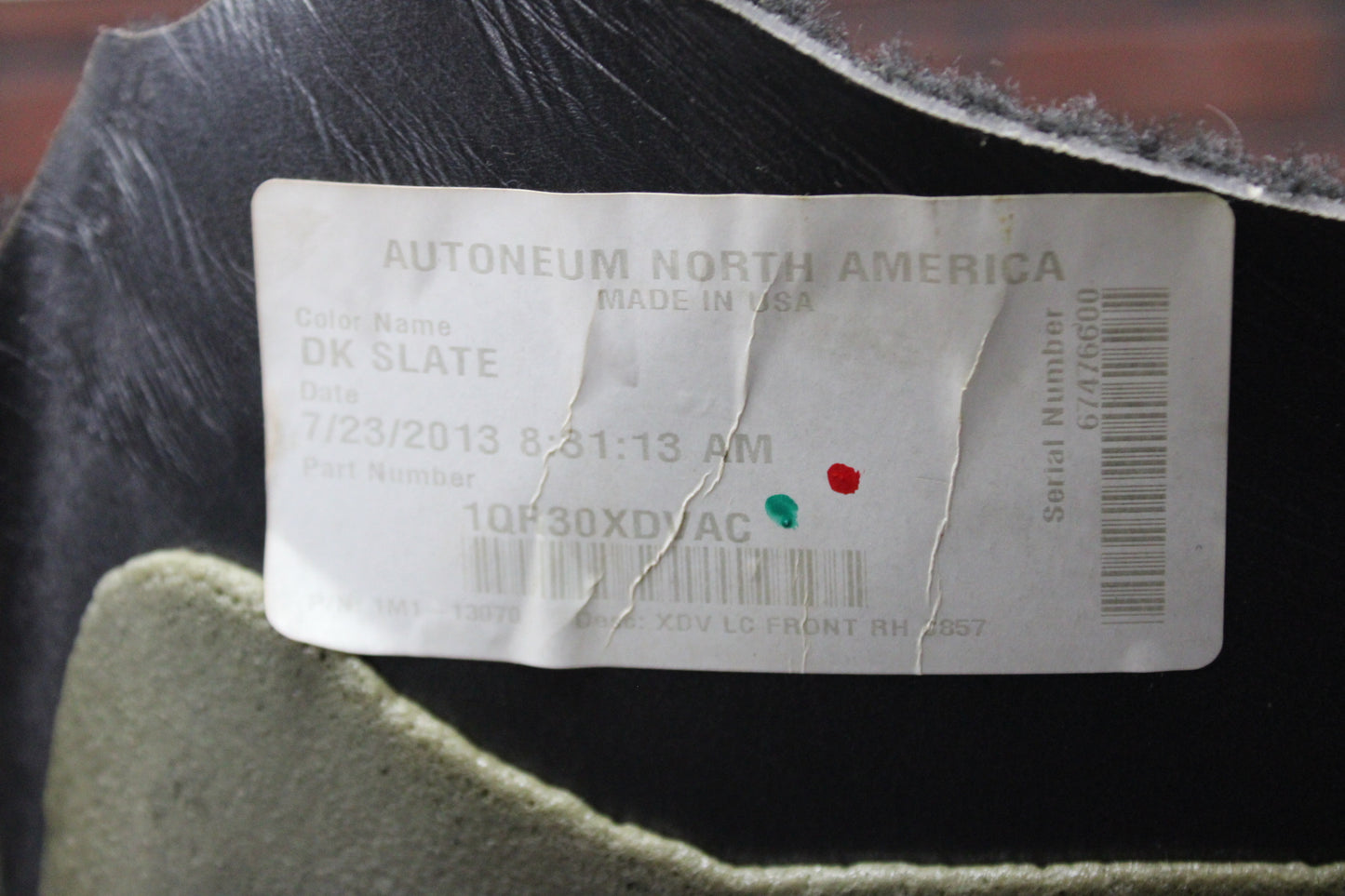 11-14 Challenger SRT8 Front Passenger RH Side Interior Carpet Black 1QF30XDVAC