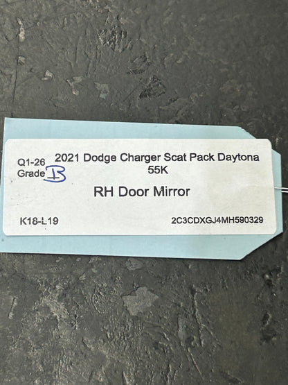 2020-2023 Dodge Charger Right Passenger Side Power Door Mirror Assembly OEM