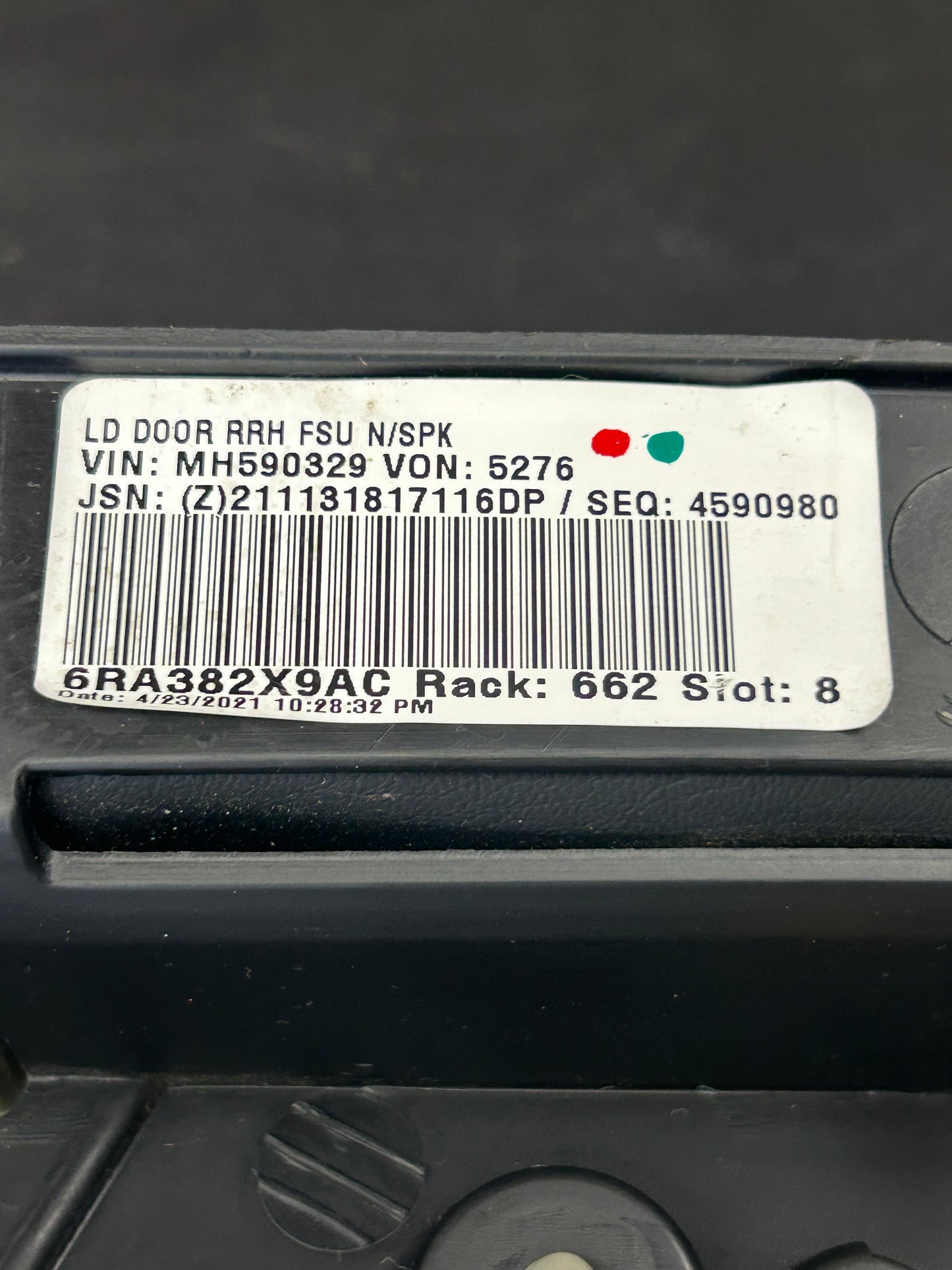 2019-2023 Dodge Charger OEM Rear Passenger Right Side Door Panel 6RA382X9AC