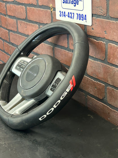 11-14 Dodge Challenger SRT8 Auto Flat Bottom Steering Wheel 1RM45XDVAD OEM 179k