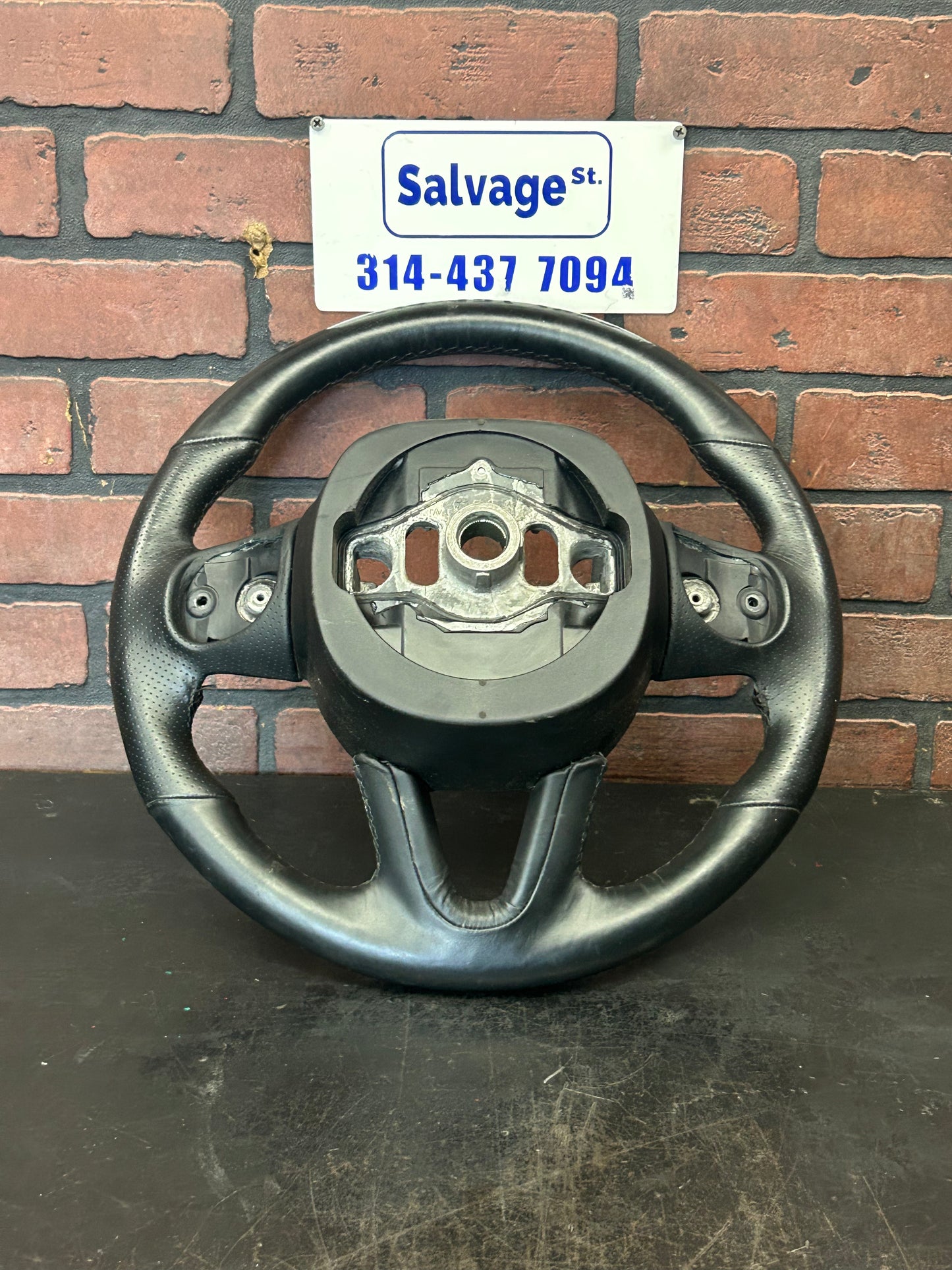 2015-2023 Dodge Challenger Charger Steering Wheel Leather Black OEM *No Buttons*