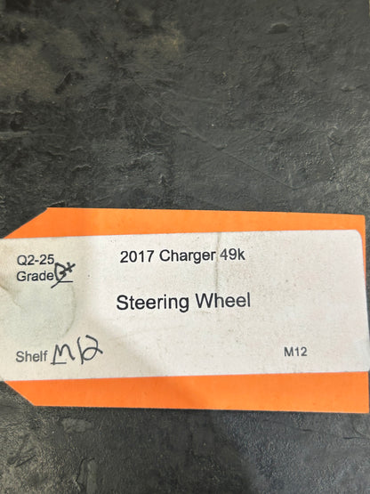 2015-2023 Dodge Challenger Charger Steering Wheel Leather Black OEM *No Buttons*