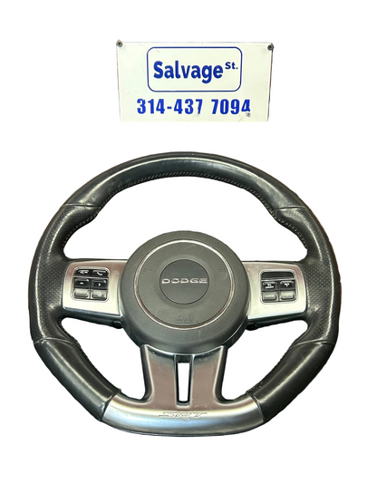 2012-2014 Dodge Challenger Flat Bottom Leather Steering Wheel 1XX17XDVAA OEM