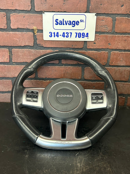 2012-2014 Dodge Challenger Flat Bottom Leather Steering Wheel 1XX17XDVAA OEM